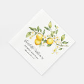 Elegantes Watercolor Lemon Brautparty Serviette (Ecke)