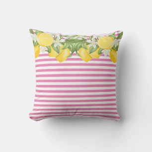 Elegantes Watercolor Lemons Lumbar Pillow Kissen
