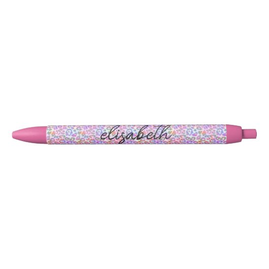 Elegantes Watercolor Leopard Skin Pattern Monogram Kugelschreiber (Vorderseite)
