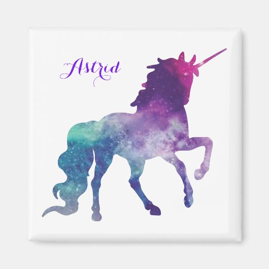 Elegantes Watercolor Lila Einhorn Magnet (Vorne)