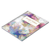 Elegantes Watercolor Marble Golden Foil Notizblock (Linke Seite)