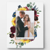 Elegantes Watercolor Mixed Floral Wedding Foto Fotoplatte (Vorderseite)