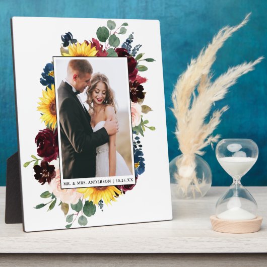 Elegantes Watercolor Mixed Floral Wedding Foto Fotoplatte (Seite)