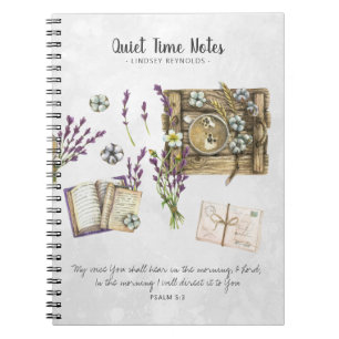 Elegantes Watercolor Monogram Quiet Time Journal Notizblock