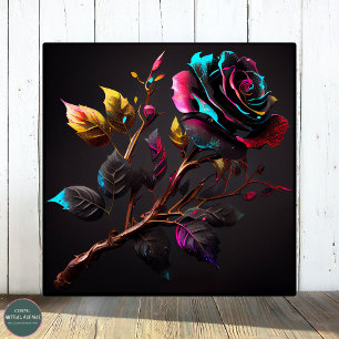 Elegantes Watercolor Moody Rose Poster