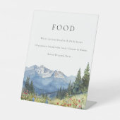 Elegantes Watercolor Mountain Food Menü Sockelschild (Vorderseite)