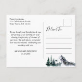 Elegantes Watercolor Mountains FOTO Danke Postkarte (Rückseite)