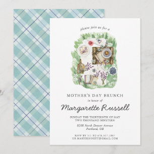 Elegantes Watercolor Muttertag Picknick Einladung