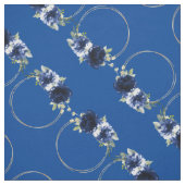 Elegantes Watercolor Navy Blue Flowers Gold Muster Stoff (Muster)