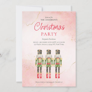 Elegantes Watercolor Nutcracker Weihnachtsfest Par Feiertagskarte