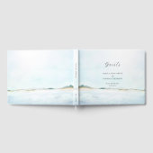 Elegantes Watercolor Ocean Beach Wedding Guestbook Gästebuch (Voll)