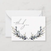 Elegantes Watercolor Olive Branch Memorial Vielen Mitteilungskarte (Vorderseite)