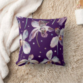 Elegantes Watercolor Orchideen Kissen (Decke)