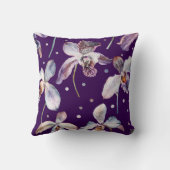 Elegantes Watercolor Orchideen Kissen (Rückseite)