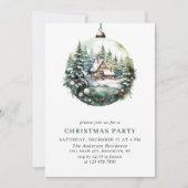 Elegantes Watercolor Ornament Weihnachten Party Einladung (Vorderseite)