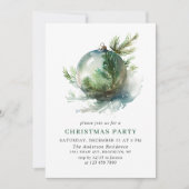 Elegantes Watercolor Ornament Weihnachten Party Einladung (Vorderseite)