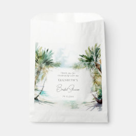 Elegantes Watercolor Palm Tree Beach Brautparty Geschenktütchen