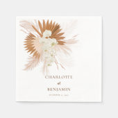 Elegantes Watercolor Pampas Grass Wedding Paper Serviette (Vorderseite)
