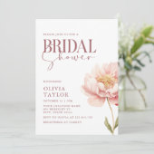 Elegantes Watercolor Peony Brautparty Einladung (Stehend Vorderseite)