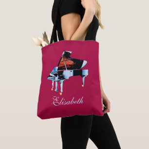 Elegantes Watercolor Piano Personalisiert Tasche