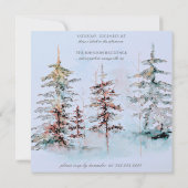 Elegantes Watercolor Pine Forest Weihnachts-Party Einladung (Rückseite)