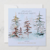 Elegantes Watercolor Pine Forest Weihnachts-Party Einladung (Vorderseite)