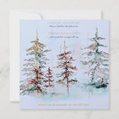 Elegantes Watercolor Pine Forest Weihnachts-Party Einladung (Rückseite)