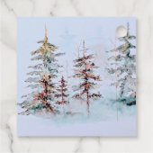 Elegantes Watercolor Pine Forest Weihnachtsgeschen Geschenkanhänger (Rückseite)