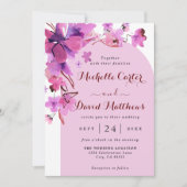 Elegantes Watercolor Pink Florals Einladung zur Ho (Vorderseite)