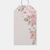 Elegantes Watercolor Pink Peony Floral Monogram Geschenkanhänger (Rückseite)