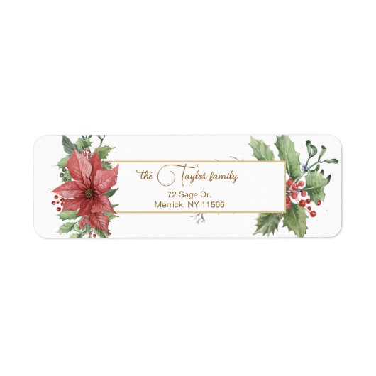 Elegantes Watercolor Poinsettias & Holly (Vorne)