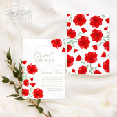 Elegantes Watercolor Poppy Brautparty Einladung