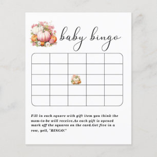 Elegantes Watercolor Pumpkin Baby Dusche Bingo Spi