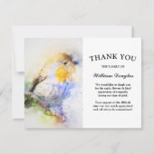 Elegantes Watercolor Robin Beerdigung Dankeskarte (Vorderseite)