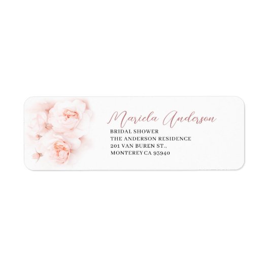 Elegantes Watercolor Rosa Blume Brautparty (Vorne)