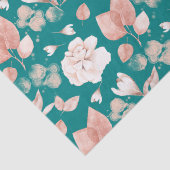 Elegantes Watercolor Rosa Blumenmuster Seidenpapier (Detail)