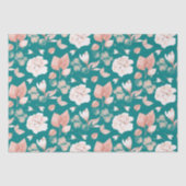 Elegantes Watercolor Rosa Blumenmuster Seidenpapier (Vorderseite)