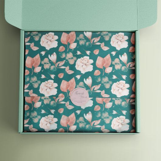 Elegantes Watercolor Rosa Blumenmuster Seidenpapier