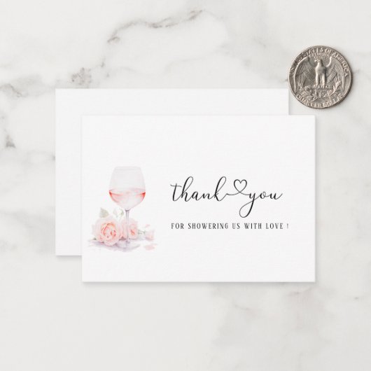 Elegantes Watercolor Rosa Brautparty Mitteilungskarte (Vorderseite/Rückseite Beispiel)