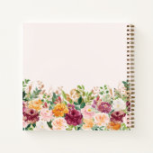 Elegantes Watercolor Rose Blume Hochzeitsbuch Notizblock (Rückseite)