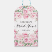 Elegantes Watercolor-Rose-Brautparty Geschenkanhänger (Vorderseite)