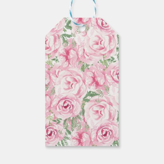 Elegantes Watercolor-Rose-Brautparty Geschenkanhänger (Rückseite)