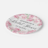 Elegantes Watercolor-Rose-Brautparty Pappteller (Schrägansicht)