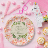 Elegantes Watercolor-Rose-Brautparty Pappteller (Party)