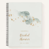 Elegantes Watercolor Sage Gold Brautparty Notizblock (Vorderseite)