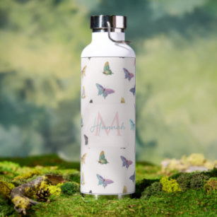 Elegantes Watercolor Schmetterlinge Schönes Design Trinkflasche