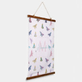 Elegantes Watercolor Schmetterlinge Schönes Design Wandteppich Mit Holzrahmen (Gewinkelt)