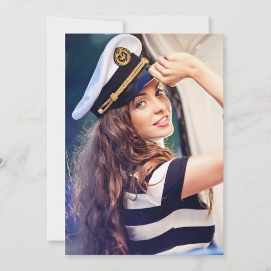 Elegantes Watercolor Segelyacht-Brautparty Einladung (Rückseite)