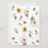 Elegantes Watercolor Sonnenblumen Brautparty Einladung (Rückseite)