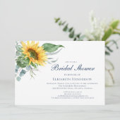 Elegantes Watercolor Sonnenblumen Brautparty Einladung (Stehend Vorderseite)